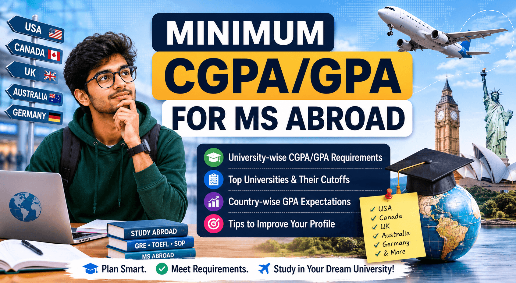 Minimum CGPA Required for MS Abroad in 2026