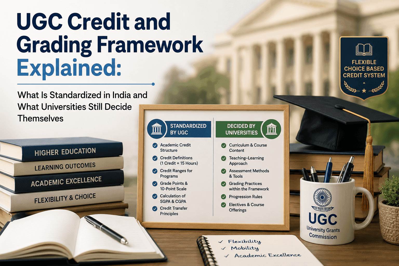 UGC Credit and Grading Framework Explained: What Is Standardized in India and What Universities Still Decide Themselves